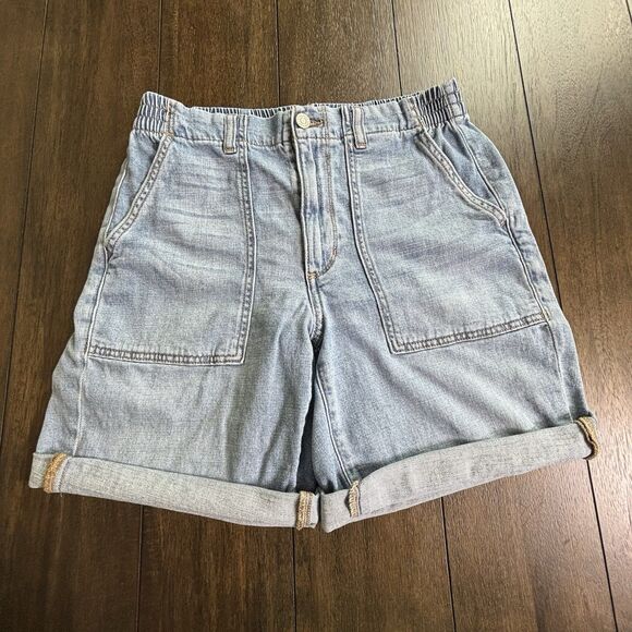 Women's SONOMA Denim Patch Pocket Bermuda Shorts- Size 10 - Picture 1 of 8